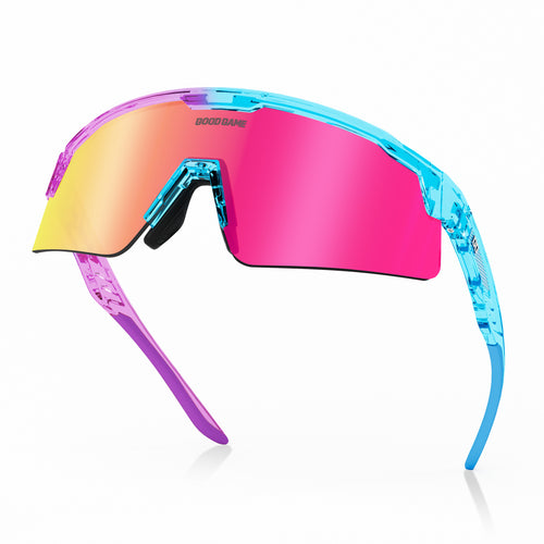 Good Game Sports Performance Sunglasses - Cotton Candy - Reflective - Mirror Coated - Baseball - Softball - Cycling - Running - Volleyball - Pickleball - Hiking
