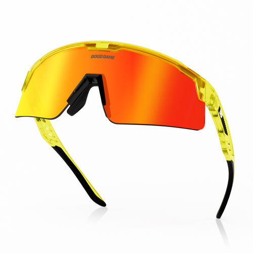 Good Game Sports Performance Sunglasses - Electric Green Yellow Orange - Reflective - Mirror Coated - Baseball - Softball - Cycling - Running - Volleyball - Pickleball - Hiking